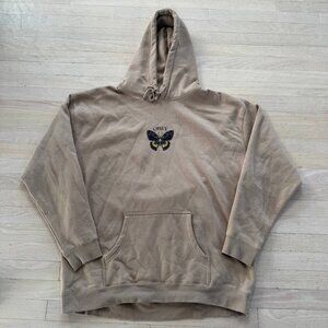 Obey Butterfly Embroidered Hoodie Tan Oversized Men's XXL